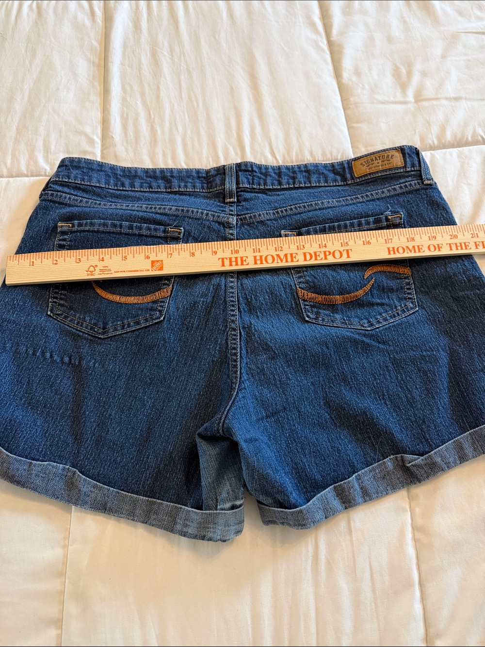 Levi's Dark Blue Cuffed Denim Shorts - Picture 8 of 9